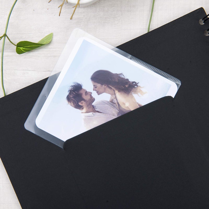 Gearchic 10 x 10 Inch DIY Scrapbook Photo Album with Window Design Cover 80 Pages Craft Paper Memory Book for Weeding Anniversary Travel and Baby (Black) - Image 4